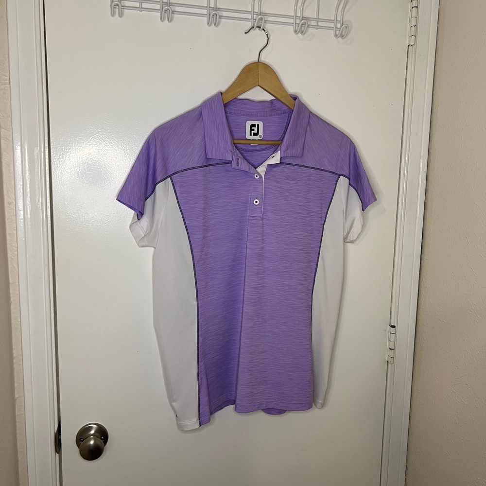 Purple and White Golf Polo Shirt Valley View